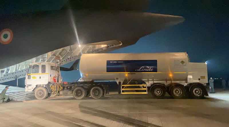 India Air Force starts operations to airlift oxygen containers amid acute Covid crisis in country । Sangbad Pratidin