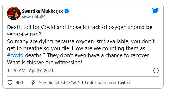 Swastika Mukherjee opens up on oxygen scarcity amidst corona crisis