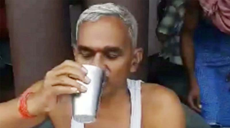 BJP MLA demonstrates on camera drinking cow urine to stop Covid -19| Sangbad Pratidin