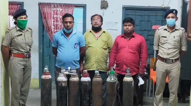 Oxygen black marketing racket brusted by Kalna police arrestd 3| Sangbad Pratidin
