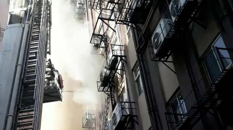 Massive fire breaks out at a multistoried building at Park Street |Sangbad Pratidin