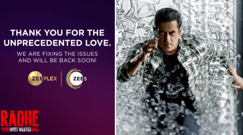 Zee5 servers crashed as many people logged in to watch Radhe on this OTT Platform | Sangbad Pratidin