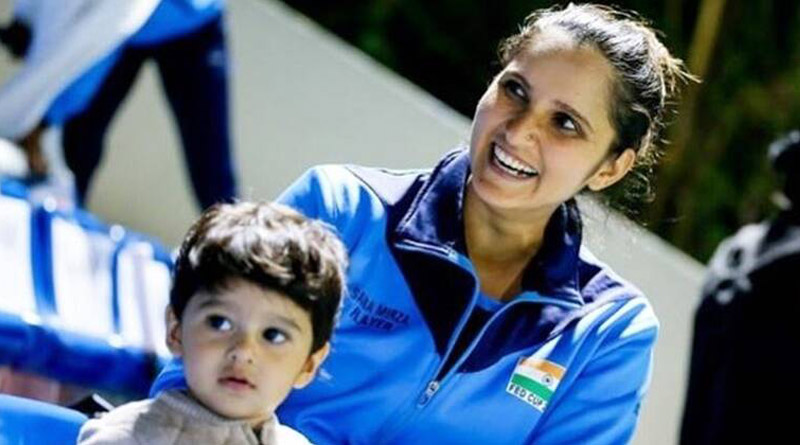Sania Mirza’s son helping her with tennis practice