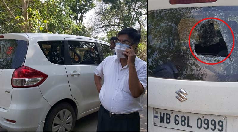 BJP MP Subhas Sarkar attacked, his car stormed with stones, TMC accussed
