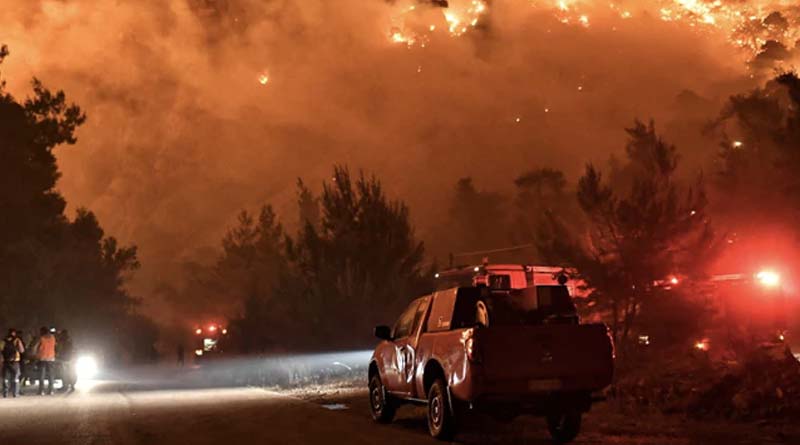 Greece villagers evacuated as forest fires rage| Sangbad Pratidin