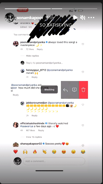 Sonam Kapoor Instagram story