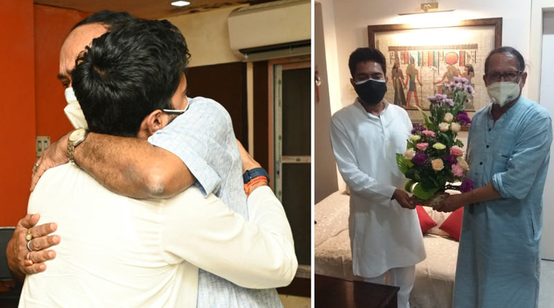 Abhishek Banerjee meets Subrata Bakshi and Subrata Mukherjee after he has been elected as Gereneral Secretary of TMC | Sangbad Pratidin