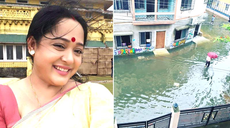 Aparajita Auddy sharply reacted by sharing picture of waterlocked Parnasree area | Sangbad Pratidin