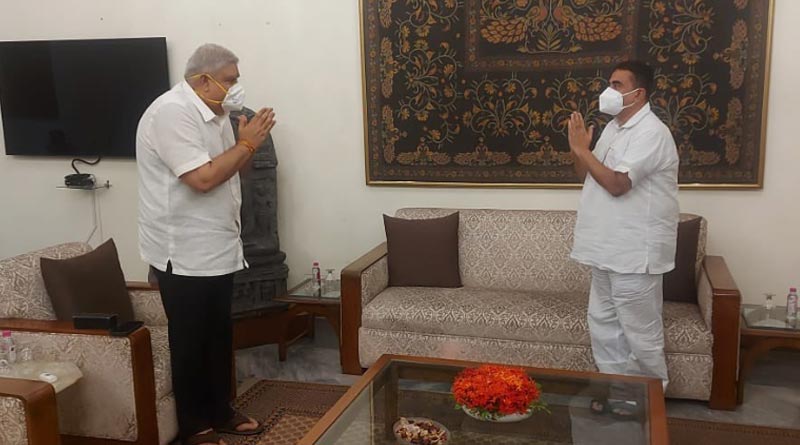 Suvendu Adhikari meets Jagdeep Dhankhar and appeals to interven to maintain peace in West Bengal | Sangbad Pratidin