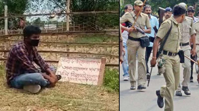 A youth stage protest infront of his girl friends house in Jalpaiguri's Manyaguri | Sangbad Pratidin
