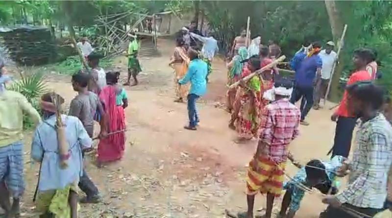 BJP supporters accussed to attack on TMC with bow and arrows at Hul Divas in West Midnapore | Sangbad Pratidin