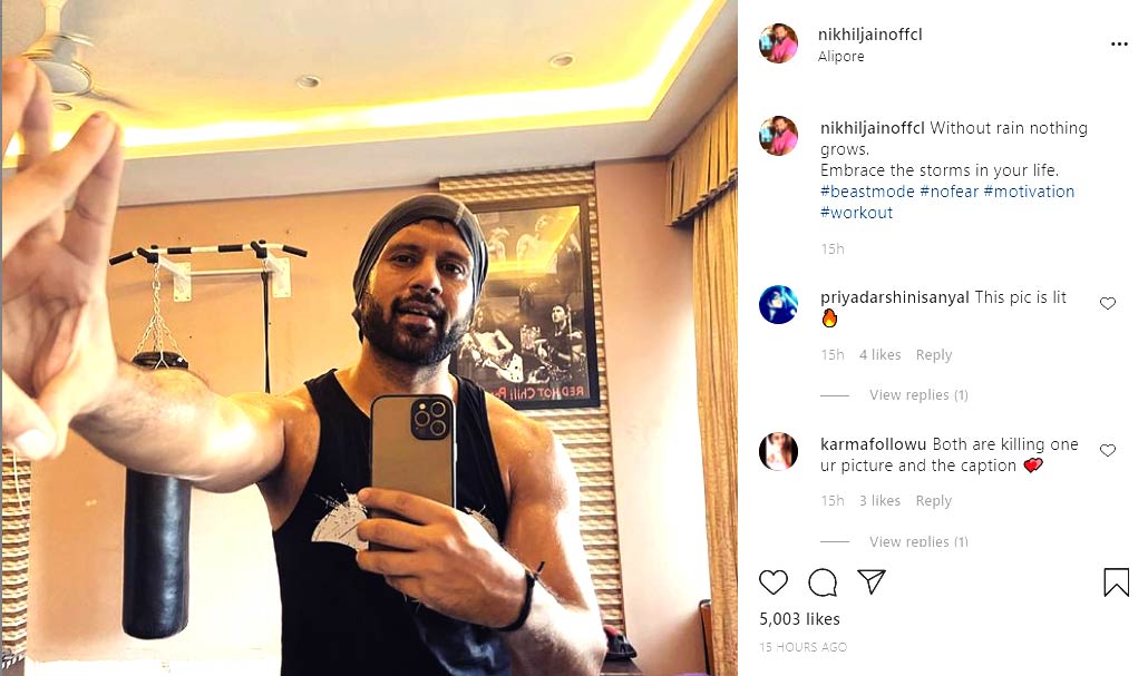 Instagram post of Nikhil Jain