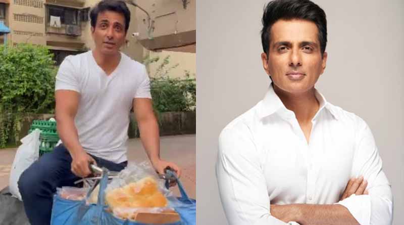 Bollywood Actor Sonu Sood sells eggs and bread on a bicycle | Sangbad Pratidin