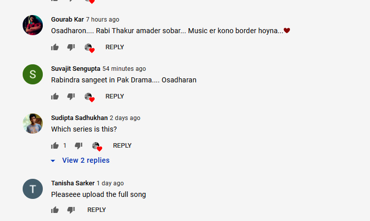 Rabindrasangeet used in Pakistani TV serial Dil Kiya Karay