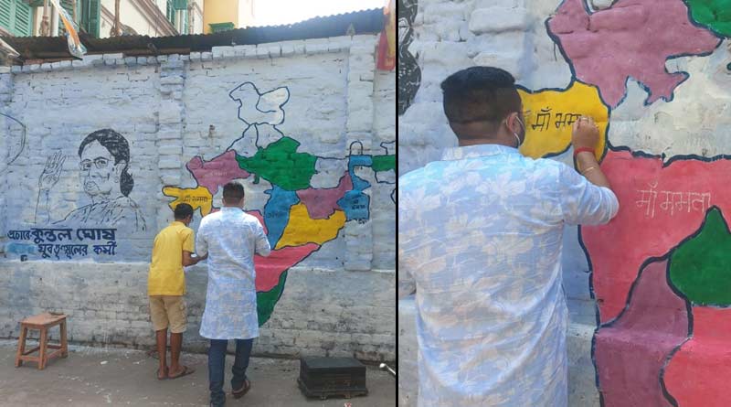 Mamata Banerjee's name is written in every regional language of India through wall painting | Sangbad Pratidin