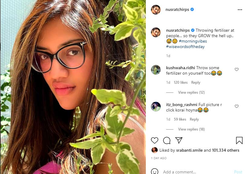 Here is what Nusrat Jahan posted on Instagram 
