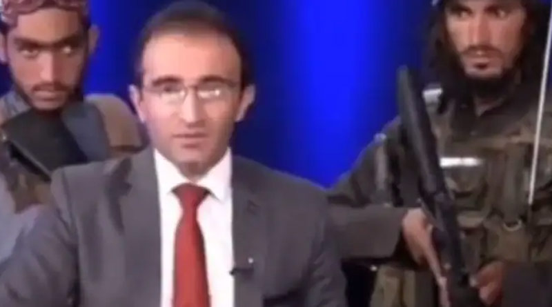 TV anchor in Afghanistan at gun point forced to praise Taliban, video goes viral | Sangbad Pratidin