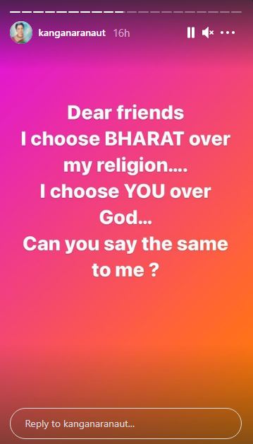 Kangana Ranaut instagram story