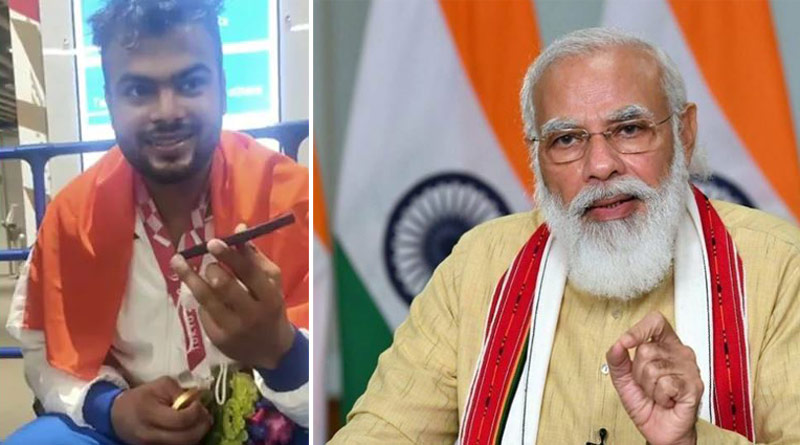 PM Narendra Modi calls with Paralympic gold medalist। Sangbad Pratidin