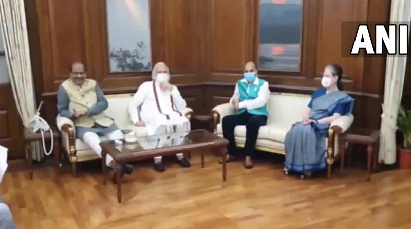 Narendra Modi and Congress president Sonia Gandhi were both in Speaker Om Birla's room for a meeting | Sangbad Pratidin
