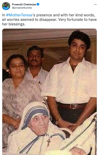 Prosenjit Chatterjee trolled after posting picture with Mother Teresa