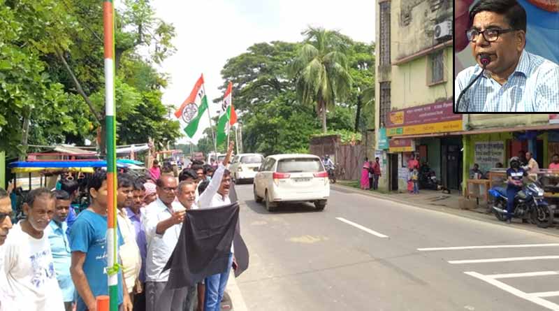 Central Minister Subhas Sarkar shown black flag by TMC in Burdwan । Sangbad Pratidin