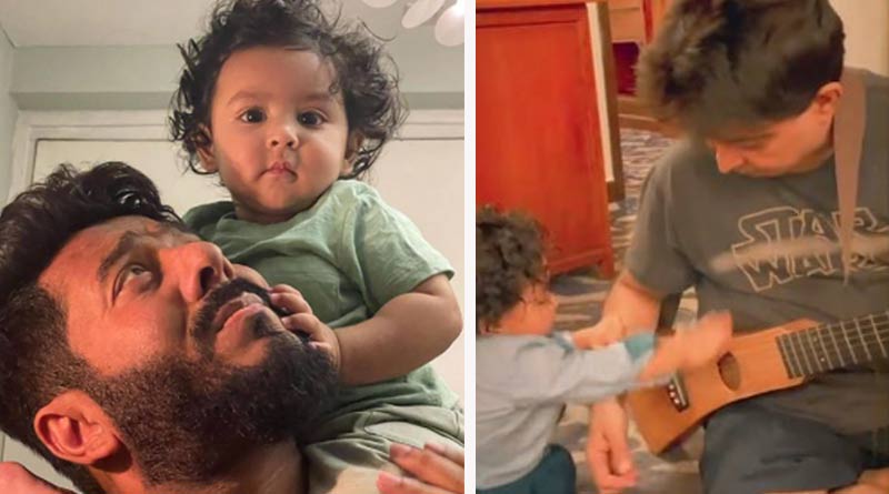 Celebrity couple Raj Chakrabarty and Subhashree's son Yuvaan's Video goes Viral | Sangbad Pratidin
