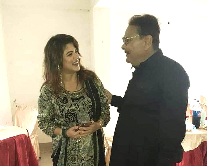 Madan Mitra and Srabanti Chatterjee at Puja