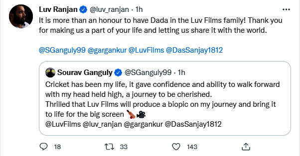 Sourav Ganguly shares his thought after official announcement of his biopic 