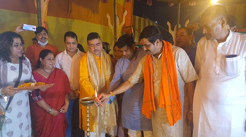 BJP State president Sukanta Majumdar inaugurates Durga Puja | Sangbad Pratidin