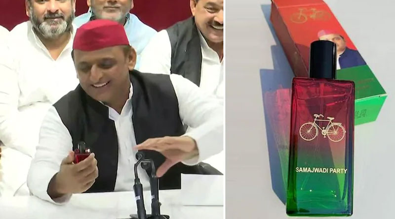 Akhilesh Yadav launches Samajwadi Party perfume ahead of UP Assembly polls | Sangbad Pratidin
