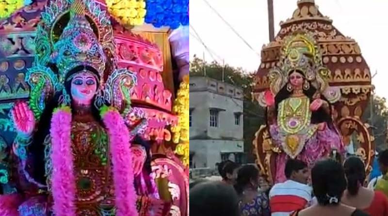 Women beneficiaries of 'Laxmir Bhandar' scheme perform Laxmi puja at Falta | Sangbad Pratidin