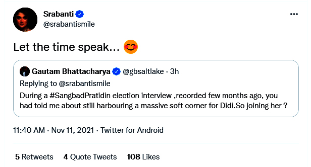 Tweet of Srabanti