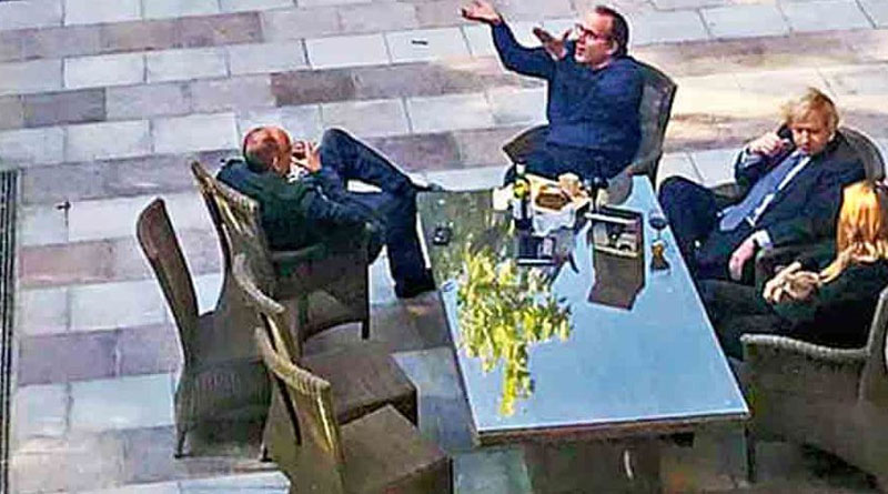 British PM Boris Johnson's picture of doing party in lockdown went viral। Sangbad Pratidin