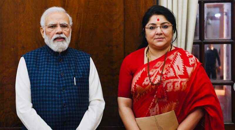 BJP MP Locket Chatterjee met PM Modi sepearately in Delhi yesterday | Sangbad Pratidin