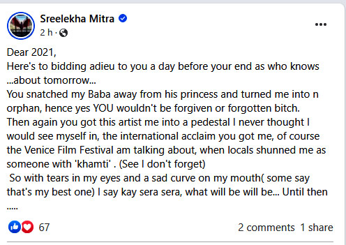 Sreelekha Facebook Post