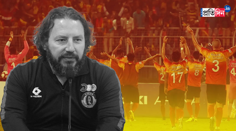 SC East Bengal coach Mario Rivera is showing his boys the videos of previous Derbies | Sangbad Pratidin