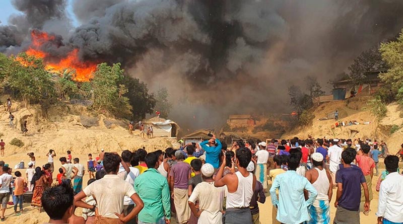 Bangladesh again in controversy! Rohingyas are allegedly spreading the picture of the burnt camps