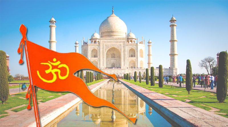 Anti hijab protesters attempt to enter Taj Mahal in Agra and recite Hanuman Chalisa | Sangbad Pratidin