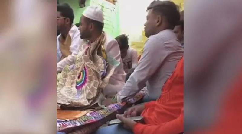 Viral video shows friend stealing cash from groom's garland goes viral। Sangbad Pratidin