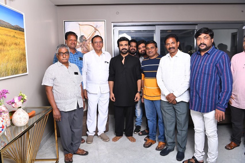 Ram Charan with RRR cast