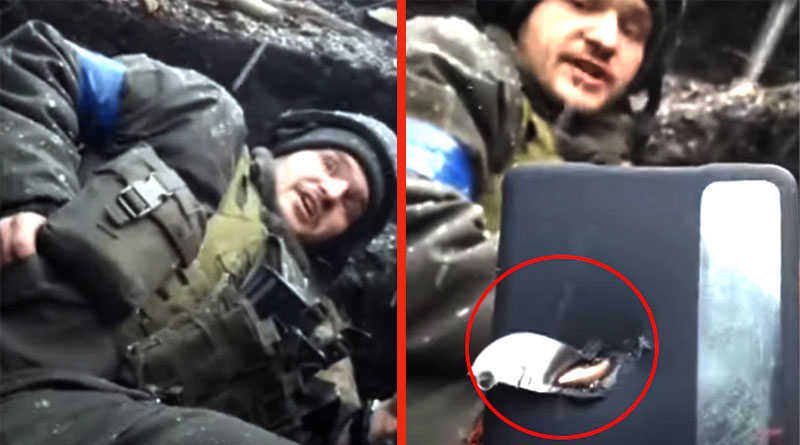 A Ukrainian soldier's life saved after his smartphone takes a bullet | Sangbad Pratidin
