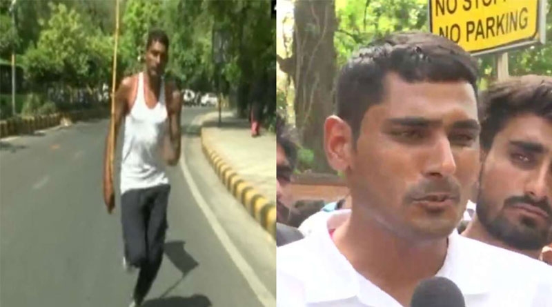 Youth runs 350 kms from Rajasthan to Delhi on demand of Army recruitment | Sangbad Pratidin