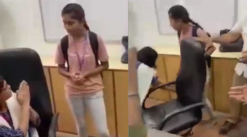principal forced to touch feet of student in a Gujarat college | Sangbad Pratidin