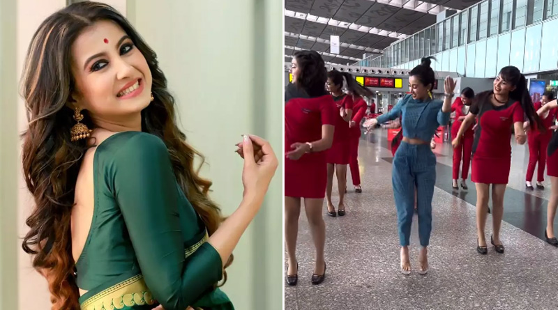 Monami Ghosh Performed on Tapa Tini song at Kolkata Airport