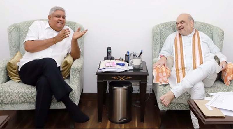 West Bengal Governor Jagdeep Dhankhar meets with union home minister Amit Shah । Sangbad Pratidin