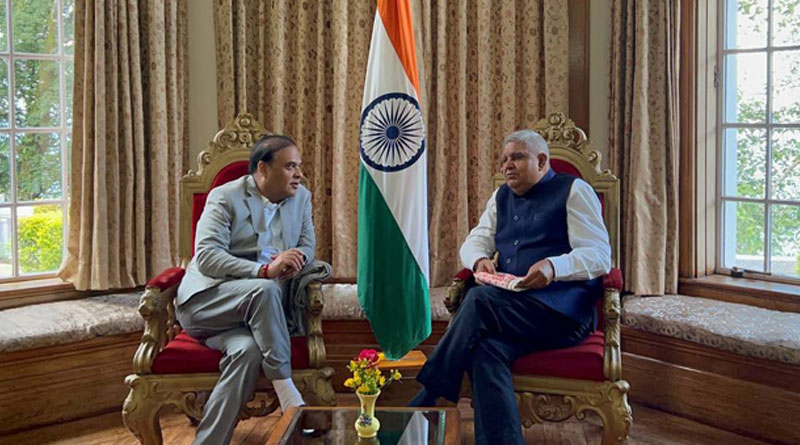 Assam CM Himanta Biswa Sarma meets WB Guv Jagdeep Dhankhar in Darjeeling | Sangbad Pratidin