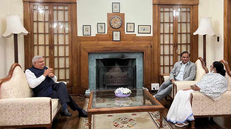 WB CM Mamata Banerjee meets with Guv Jagdeep Dhankhar and Assam's CM Himanta Biswa Sarma । Sangbad Pratidin