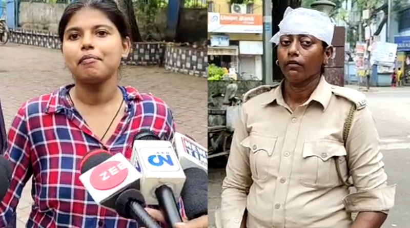 Woman allegedly beat lady police constable in Barasat | Sangbad Pratidin