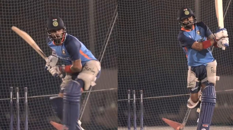 Virat Kohli seems very focused in nets before India-Pakistan match। Sangbad Pratidin